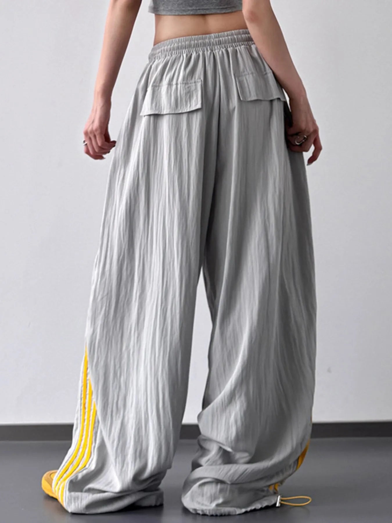 Side Striped Wide Leg Pants