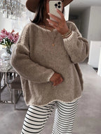 Contrast Trim Oversized Sweater