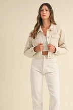 MABLE Embroidered Quilted Cropped Jacket