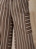 Contrast Striped Wide leg Pants