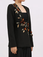 Embroidered Long Sleeve Blazer