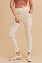 Aemi + Co Elastic Waist Joggers with Pockets