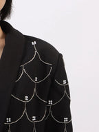 Pearl Detail Long Sleeve Blazer