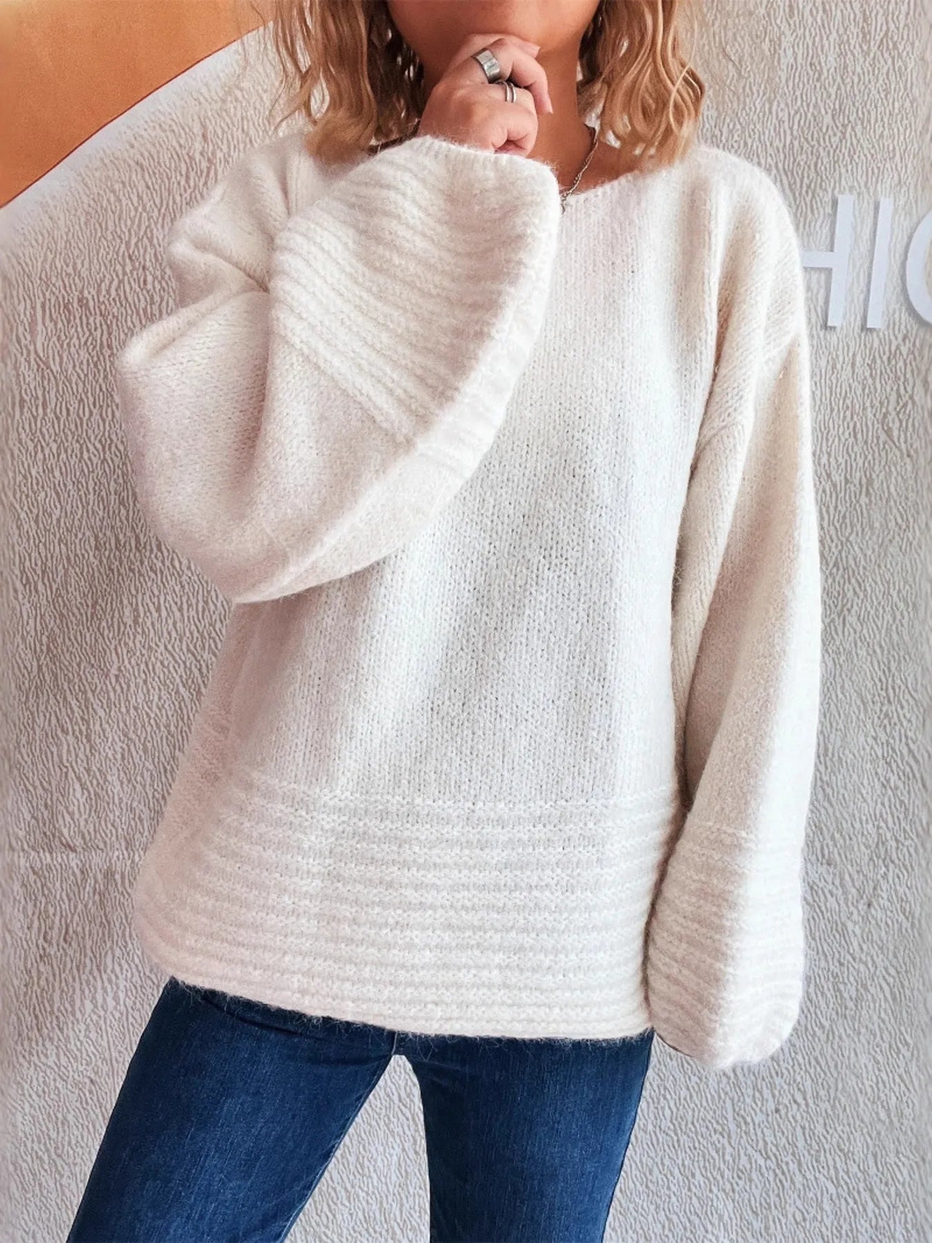 Relaxed Fit Round Neck Sweater