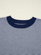 Stripe Dolman Oversize Tunic Sweater
