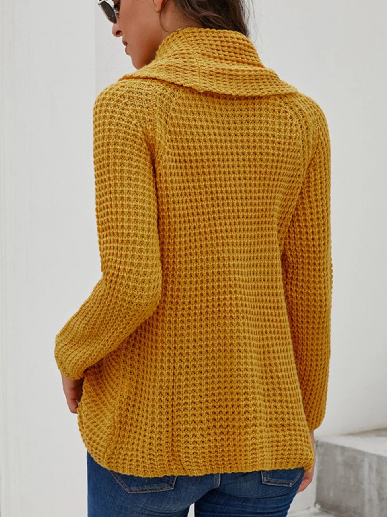 Full Size Texture Turtleneck Long Sleeve Sweater Plus Size