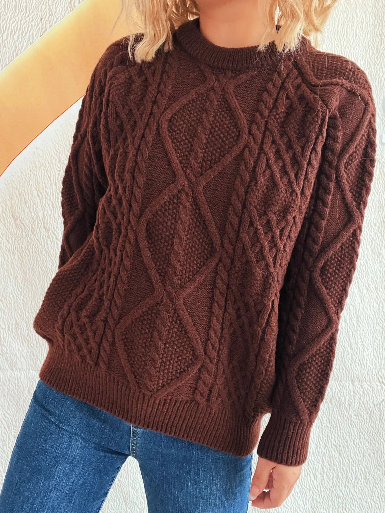 Cable Knit Long Sleeve Sweater