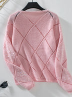 Sequin Openwork Long Sleeve Sweater