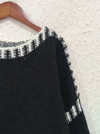 Contrast Trim Oversized Sweater