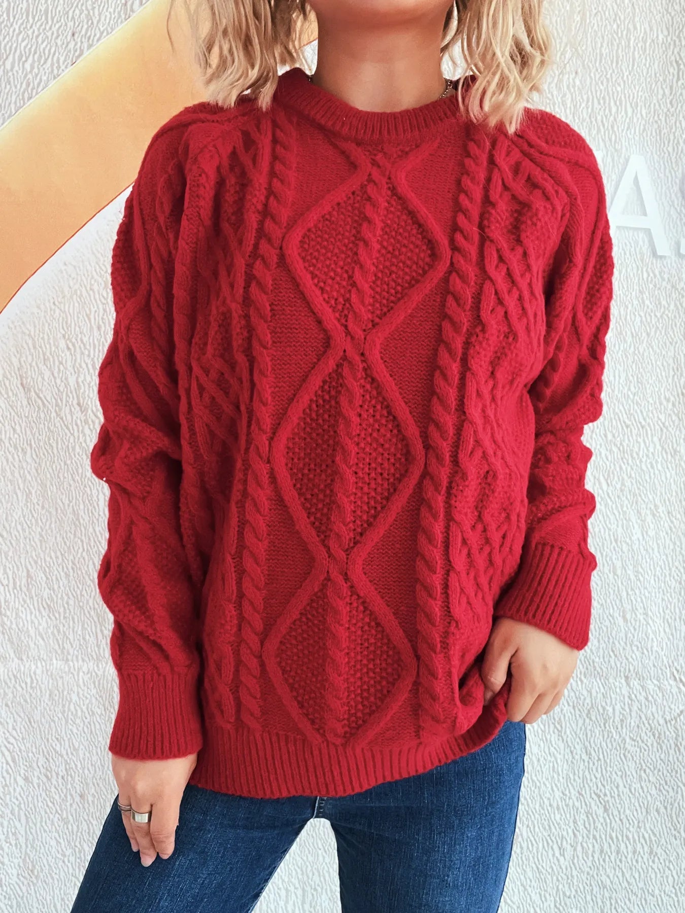 Cable Knit Long Sleeve Sweater