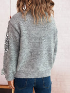 Sequined Diamond Pattern Oversized Sweater
