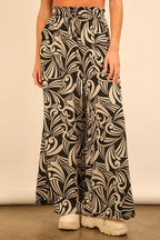 VERY J Full Size Printed Wide Leg Pants Plus Size
