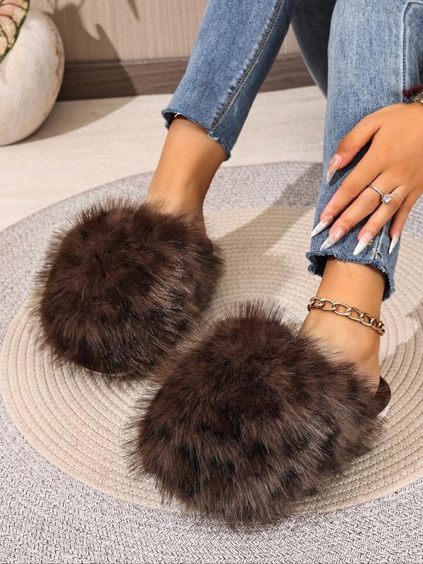 New Trendy Plush Fur Slippers