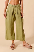 SO ME Mid Rise Wide Leg Chino Pants With Pockets