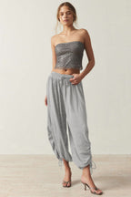 Drawstring Ruched Pants