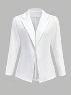 Lapel Collar Open Front Blazer