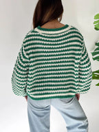Oversized Striped Drop Shoulder Sweater