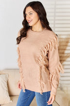 And The Why Tassel Detail Long Sleeve Sweater