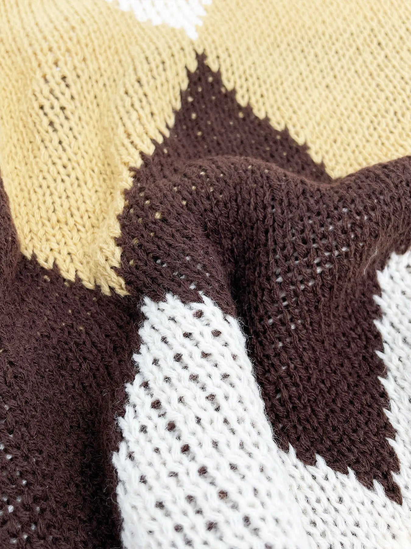 Diamond Pattern Turtleneck Sweater