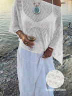 Sequin Hollow-out Knit Summer Top