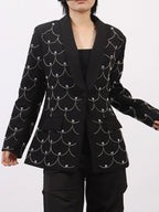 Pearl Detail Long Sleeve Blazer