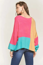 ADORA Loose Fit Colorblock Sweater Oversized