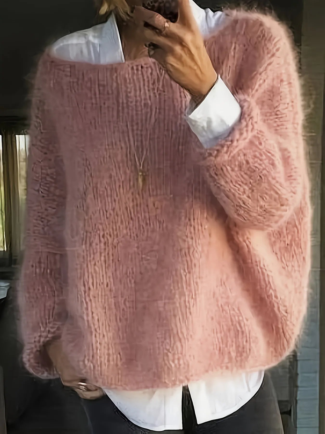 Oversized Round Neck  Long Sleeve Sweater