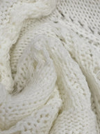 Crochet Ruffled Hem Long Sleeve Sweater