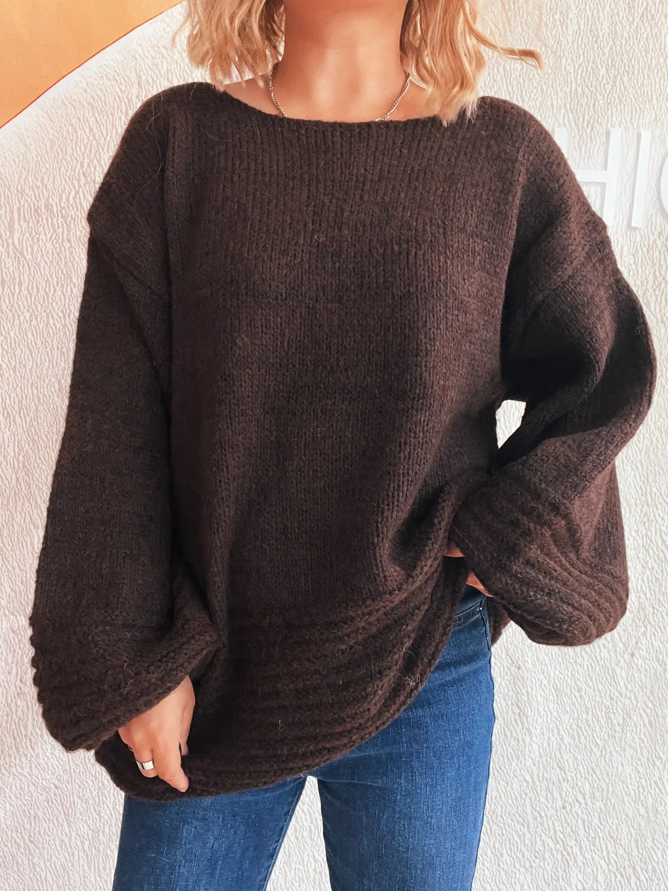 Relaxed Fit Round Neck Sweater
