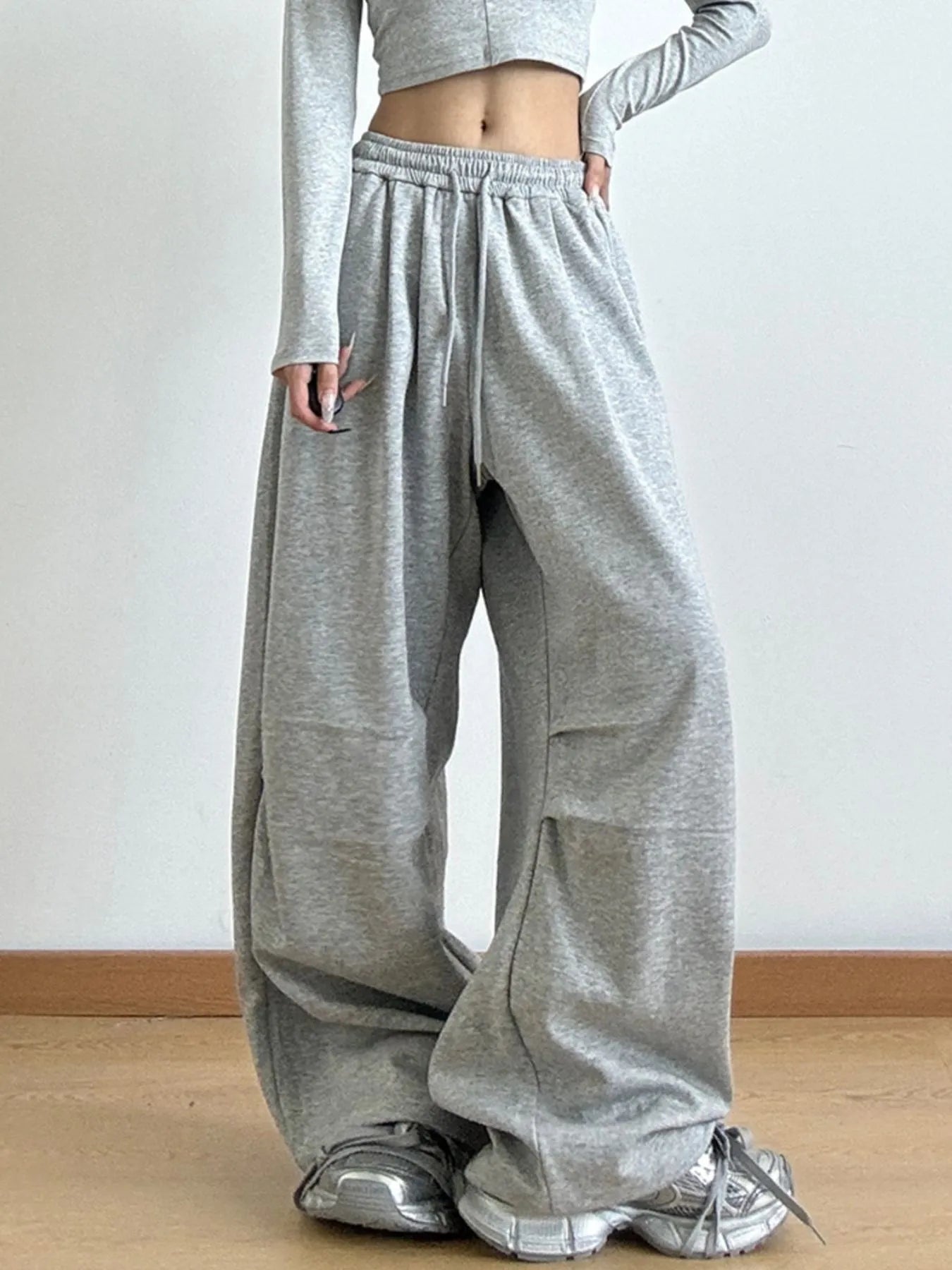 Drawstring Wide Leg Pants