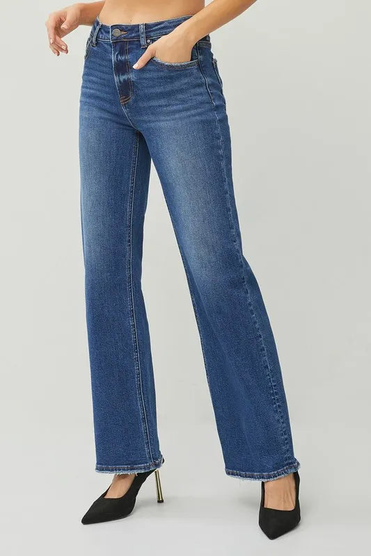 RISEN High Rise Straight Jeans