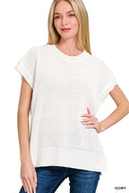 Zenana Oversized Crew Neck Sweater