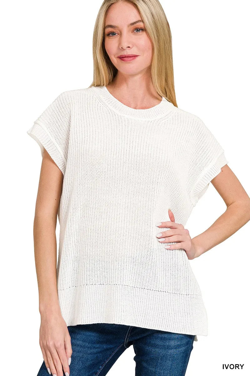 Zenana Oversized Crew Neck Sweater