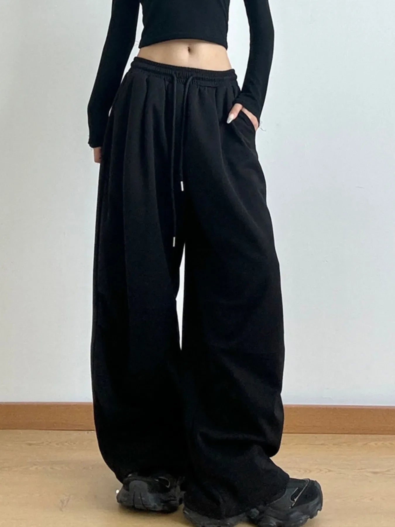 Drawstring Wide Leg Pants
