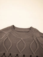 Geometric Round Neck Long Sleeve Sweater