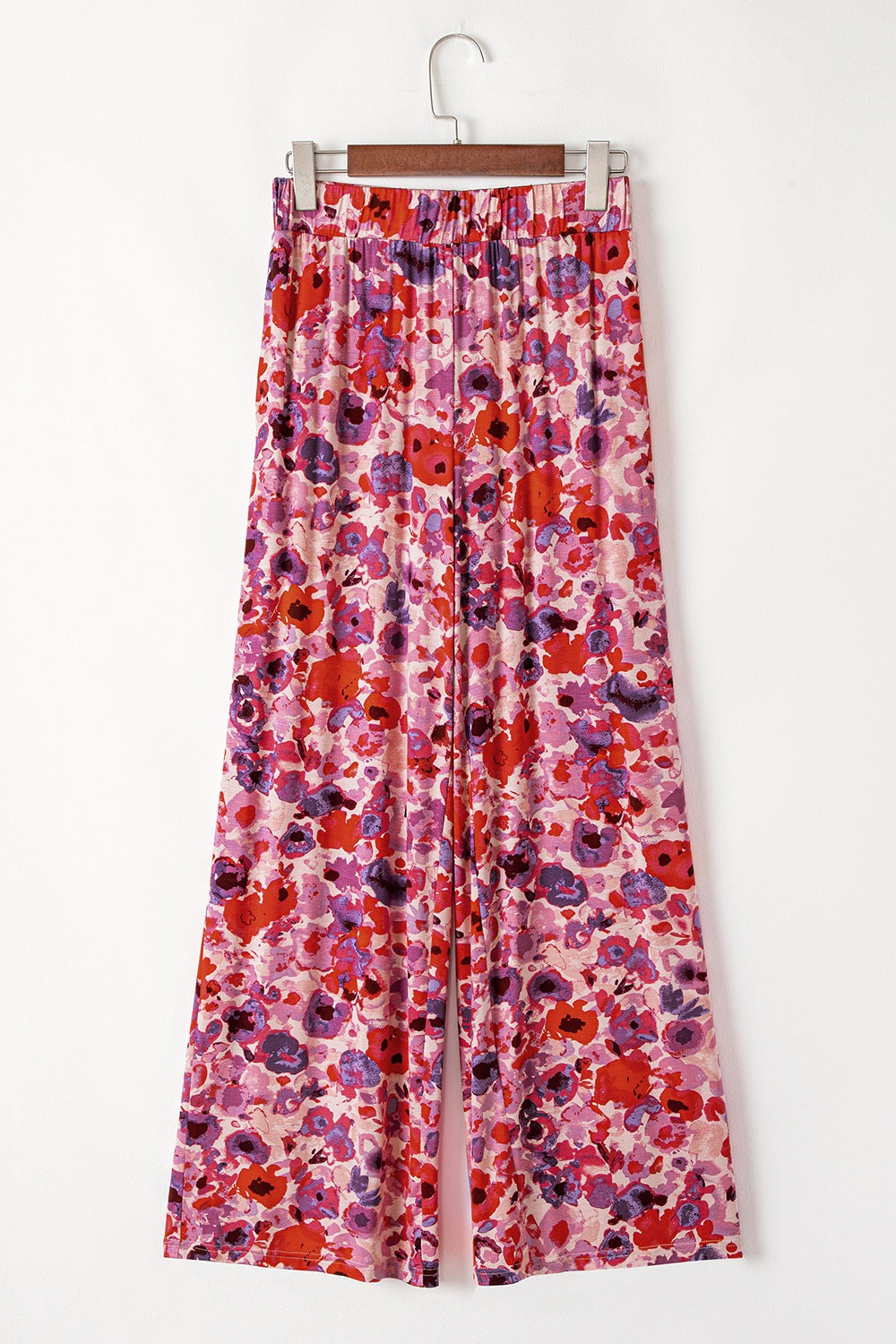 Floral Wide Leg Elastic High Waist Pants