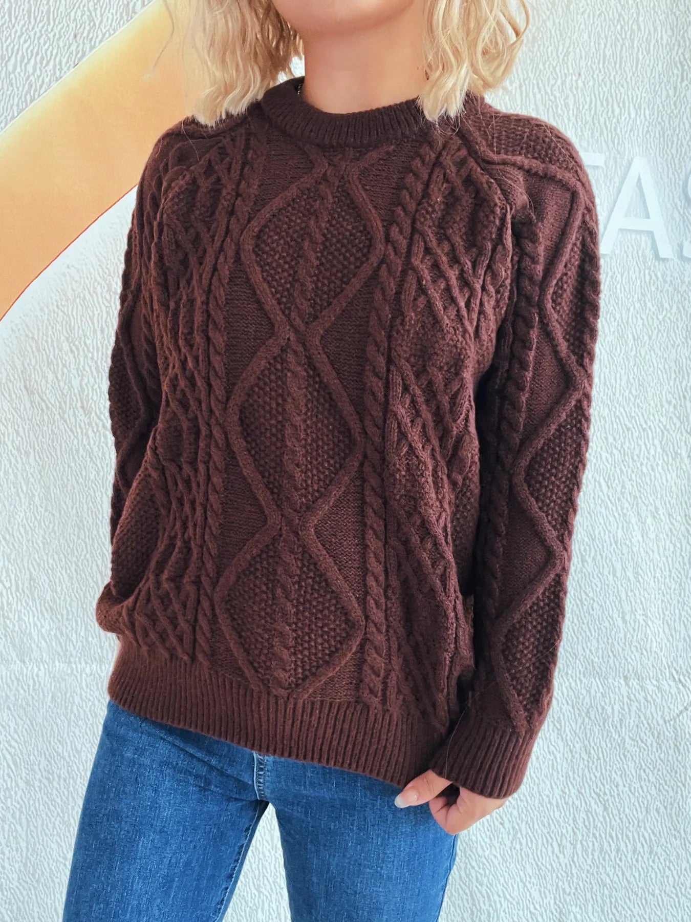 Cable Knit Long Sleeve Sweater