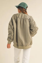 MABLE Back Ruched Utiltiy Bomber Jacket