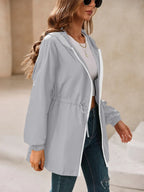 Ivy Lane Outdoor Waterproof Long Sleeve Hooded Windbreaker
