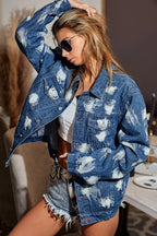 BiBi Washed Tie Dye Denim Jacket