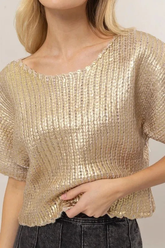 HYFVE Metal Coated Knit Sweater