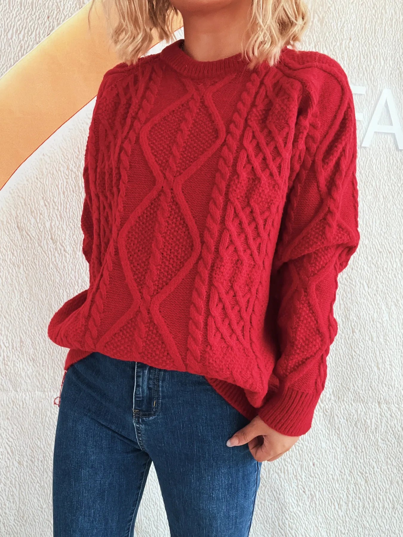 Cable Knit Long Sleeve Sweater