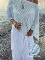Sequin Hollow-out Knit Summer Top