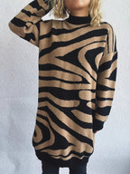 Oversized Zebra Print Long Sleeve Sweater