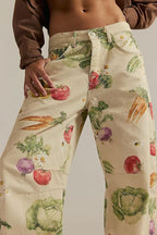 Wide-Leg Loose Mid-Rise Casual Denim Trousers