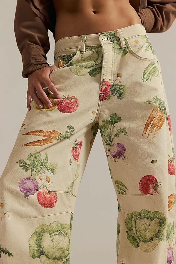 Wide-Leg Loose Mid-Rise Casual Denim Trousers