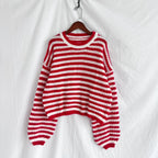Oversized Striped Drop Shoulder Sweater