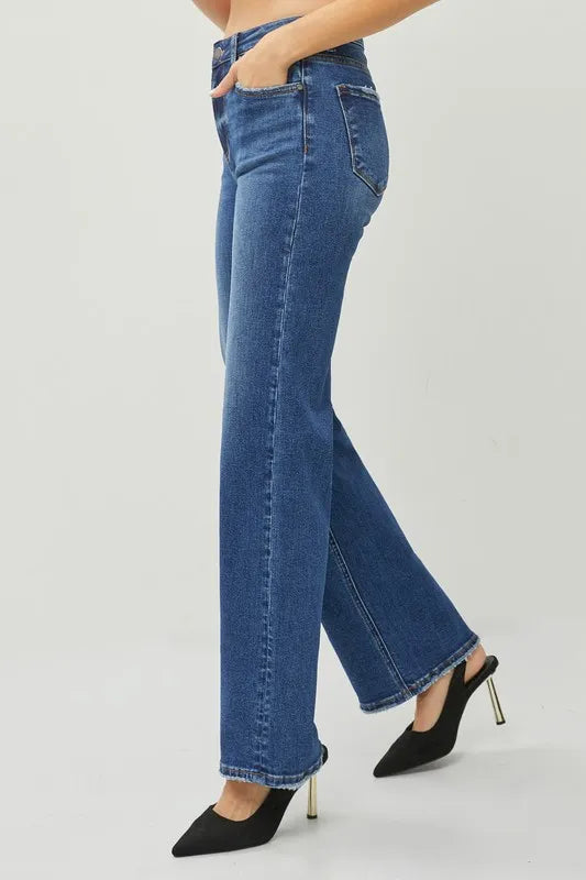 RISEN High Rise Straight Jeans