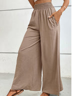 Perfee Wide Waistband Relax Fit Long Pants