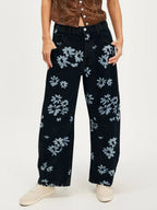 Printed Wide Leg Jeans